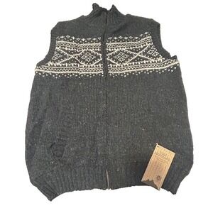 Lost Horizons Men's Fleece Lined Handmade Wool Vest Full Zip w/Pockets - Size XL
